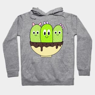 Cute Cactus Design #107: 3 Cacti In Sundae Pot Hoodie